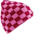 Beechfield sapka Checkerboard piros-pink