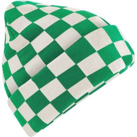 Beechfield sapka Checkerboard fűzöld-törtfehér