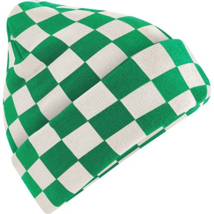 Beechfield sapka Checkerboard fűzöld-törtfehér