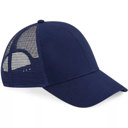 Beechfield baseball sapka Bio Trucker 6P oxford tengerkék