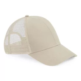 Beechfield baseball sapka Bio Trucker 6P oxford homok