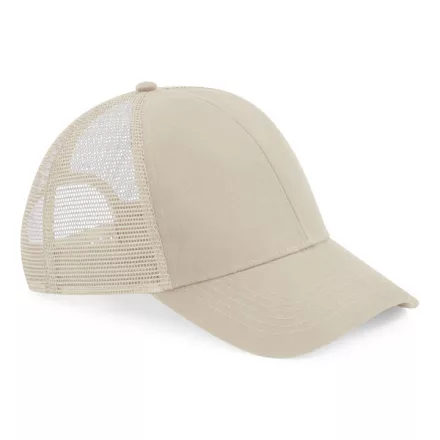 Beechfield baseball sapka Bio Trucker 6P oxford homok