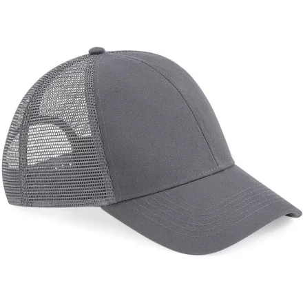 Beechfield baseball sapka Organic Cotton Trucker 6P sötétszürke