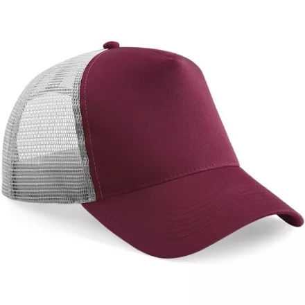 Beechfield baseball sapka Snapback Trucker 5P burgundy-szürke