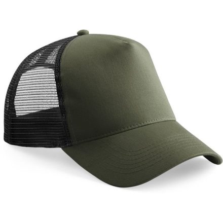 Beechfield gyerek baseball sapka Junior Snapback Trucker 5P olíva-fekete