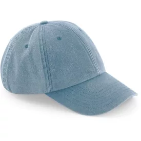   Beechfield baseball sapka Low Profile Vintage 6P koptatott világos denim