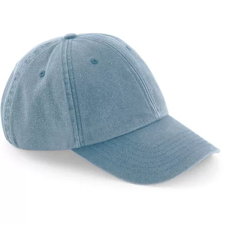 Beechfield baseball sapka Low Profile Vintage 6P koptatott világos denim