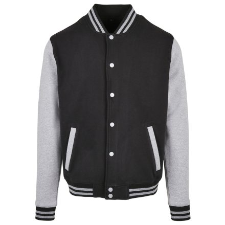 ByB pulóver College 330 fekete-melírozott szürke