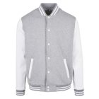 ByB pulóver College 330 melírozott szürke-fehér