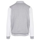 ByB pulóver College 330 melírozott szürke-fehér