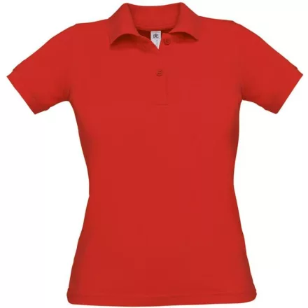 B&C női galléros póló Safran Pure 180 piros