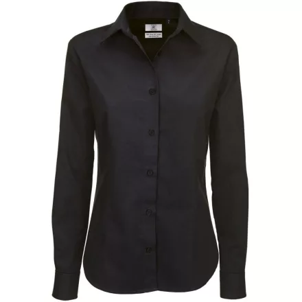 B&C hosszú ujjú női ing Sharp 130 fekete