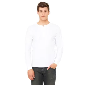 Bella+Canvas hosszú ujjú póló Henley 140 fehér