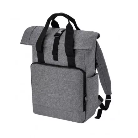 BagBase hátizsák Recycled Laptop melírozott szürke