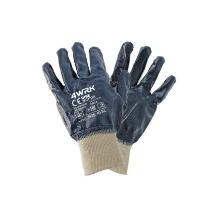 4WRK nitril mártott kesztyű Bise kék