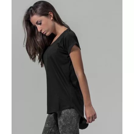 ByB női póló Long Slub 140 fekete