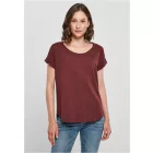 ByB női póló Long Slub 140 bordó