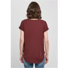 ByB női póló Long Slub 140 bordó
