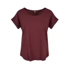 ByB női póló Long Slub 140 bordó