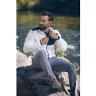 Cutter&Buck polár pulóver Cascade Sherpa törtfehér-sötétkék