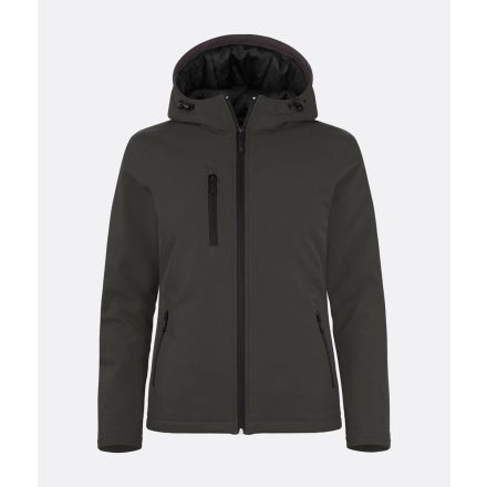Clique női softshell dzseki Padded Hooded 315 sötétszürke