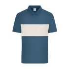 Daiber galléros póló Colour-Block Bio 195 dusty kék-homok