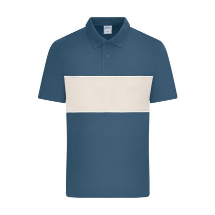 Daiber galléros póló Colour-Block Bio 195 dusty kék-homok