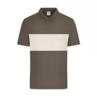 Daiber galléros póló Colour-Block Bio 195 barna-homok