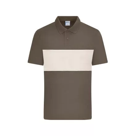 Daiber galléros póló Colour-Block Bio 195 barna-homok
