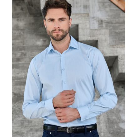 Daiber hosszú ujjú ing Puplin Slim Fit 100 világoskék