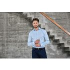 Daiber hosszú ujjú ing Puplin Slim Fit 100 világoskék