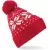 Beechfield sapka Fair Isle Snowstar piros-fehér