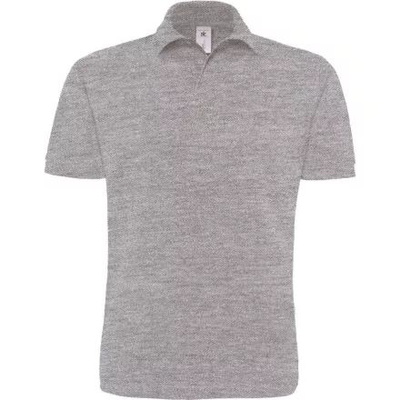 B&C galléros póló Heavymill 230 melírozott szürke