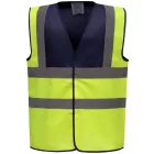 Yoko jól láthatósági mellény Band & Brace fluo sárga-tengerkék