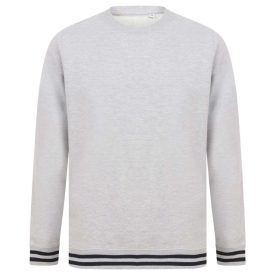   Front Row pulóver Stripes 280 melírozott szürke- tengerkék