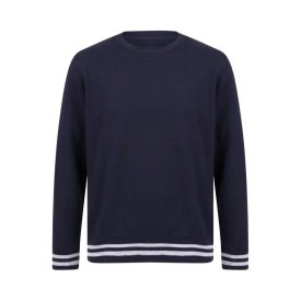   Front Row pulóver Stripes 280 tengerkék-melírozott szürke