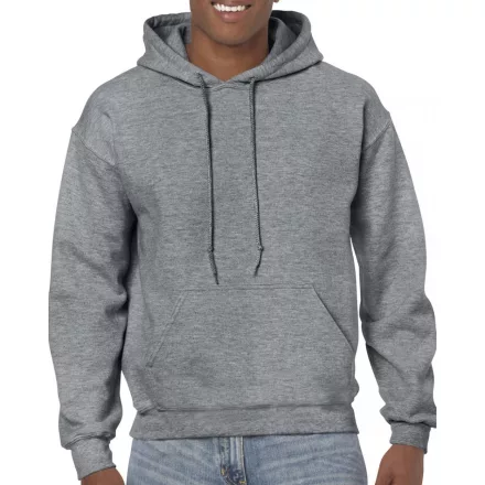 Gildan pulóver Heavy Blend Hooded Sweat 270 melírozott grafitszürke