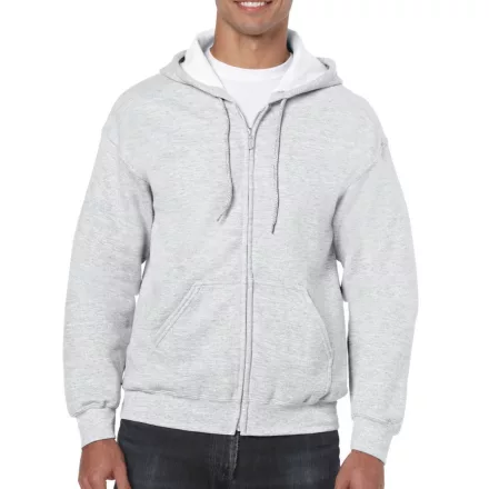 Gildan pulóver Heavy Blend Hooded Full Zip 270 melírozott világosszürke