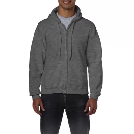   Gildan pulóver Heavy Blend Hooded Full Zip 270 melírozott sötétszürke