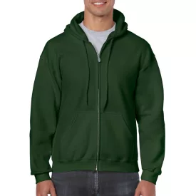 Gildan pulóver Heavy Blend Hooded Full Zip 270 erdőzöld