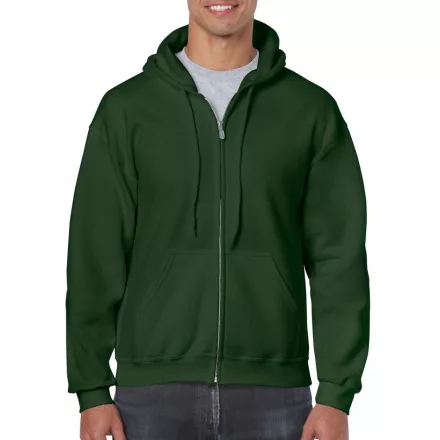Gildan pulóver Heavy Blend Hooded Full Zip 270 erdőzöld