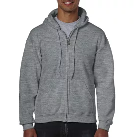   Gildan pulóver Heavy Blend Hooded Full Zip 270 melírozott grafit