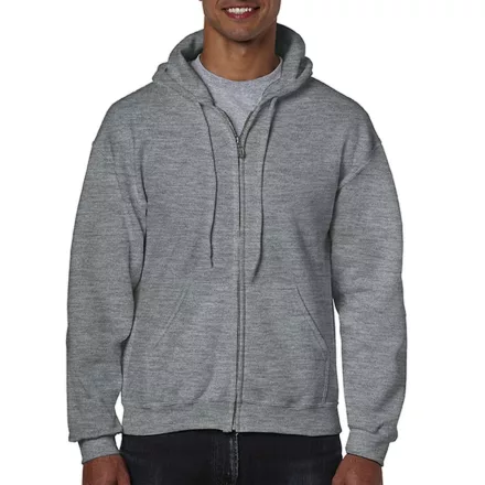 Gildan pulóver Heavy Blend Hooded Full Zip 270 melírozott grafit
