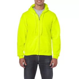 Gildan pulóver Heavy Blend Hooded Full Zip 270 neon sárga