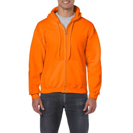 Gildan pulóver Heavy Blend Hooded Full Zip 270 neon narancs