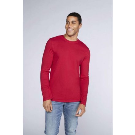 Gildan hosszú ujjú póló Softstyle 153 piros