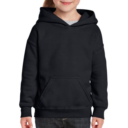 Gildan gyermek pulóver Heavy Blend Hooded 270 fekete