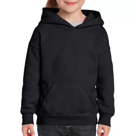 Gildan gyermek pulóver Heavy Blend Hooded 270 fekete