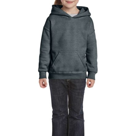 Gildan gyermek pulóver Heavy Blend Hooded 270 sötét szürke