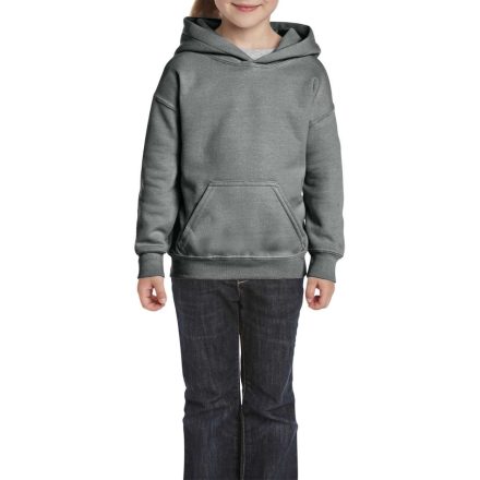 Gildan gyermek pulóver Heavy Blend Hooded 270 grafit szürke